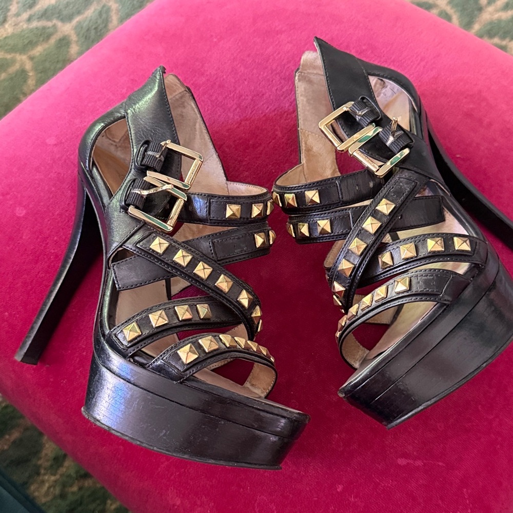 Michael Kors Black Studded Platform Heels